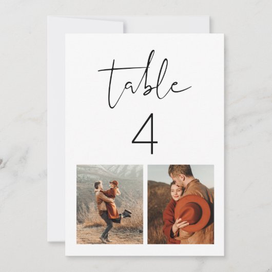 ADELLA Modern Minimalist Photo Table Number Kaart (Voorkant)