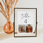 ADELLA Modern Minimalist Photo Table Number Kaart<br><div class="desc">Dit huwelijkstafelnummer heeft een edgy handgeschreven lettertype en een modern minimalistisch ontwerp met twee fotoslots. Wijzig het nummer eenvoudig in creëer en verwissel de foto's om te passen bij uw evenement. Combineer met alles in het ADELLA-Collectie voor een samenhangend evenement.</div>