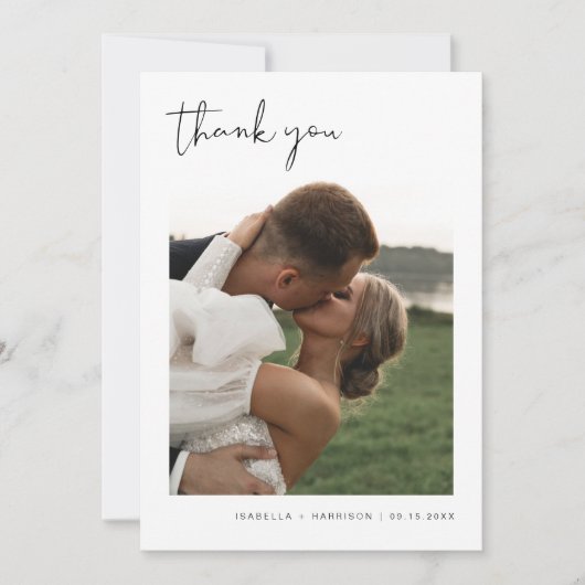 ADELLA Modern Minimalist Photo Weddenschap Harteli Kaart (Voorkant)