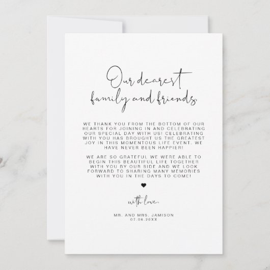 ADELLA Modern Minimalist Photo Weddenschap Harteli Kaart (Achterkant)