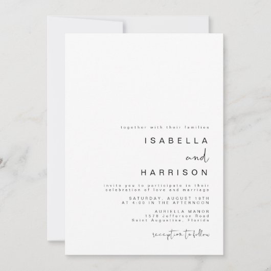 ADELLA Modern Minimalist Photo Wedding Kaart (Voorkant)