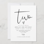 ADELLA Modern Minimalist Twee foto 2e verjaardag Kaart (Voorkant)