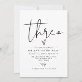 ADELLA Modern Minimalist Twee foto 3e verjaardag Kaart (Voorkant)