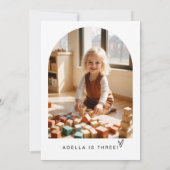 ADELLA Modern Minimalist Twee foto 3e verjaardag Kaart (Achterkant)