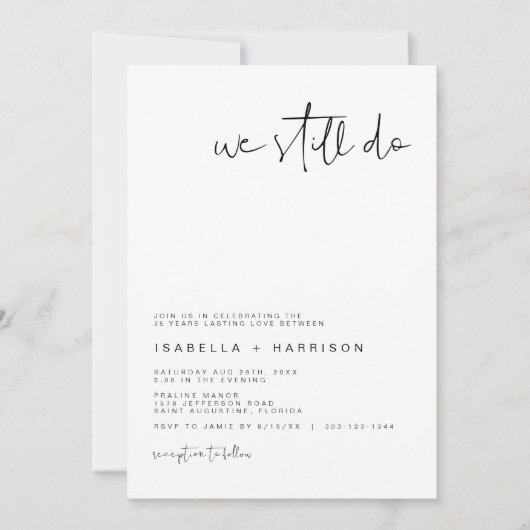 ADELLA Modern Minimalist Vow Renewal Kaart (Voorkant)