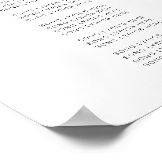 ADELLA Modern Minimalist Wedding Song Lyrics Poster (Hoek)