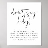 ADELLA Modern Minimalist zeg geen Baby-teken Poster (Voorkant)