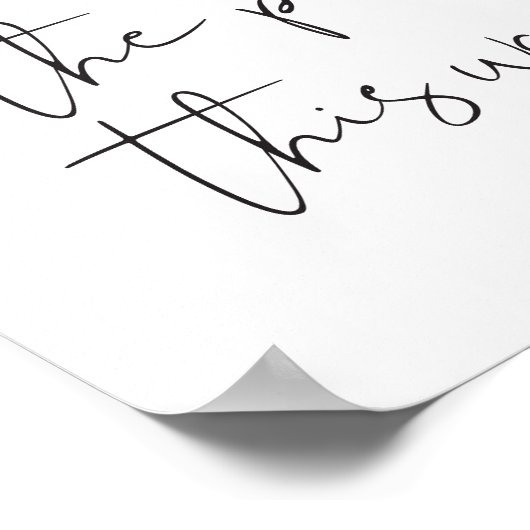 ADELLA Modern Minimalistisch Bruiloft Richting Tek Poster (Hoek)