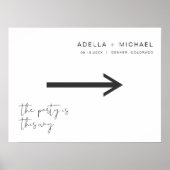 ADELLA Modern Minimalistisch Bruiloft Richting Tek Poster (Voorkant)