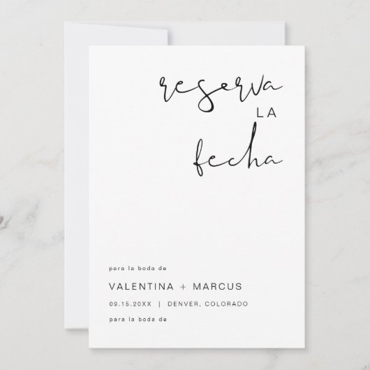 ADELLA Modern Minimalistisch Spaans Save the Date Kaart (Voorkant)