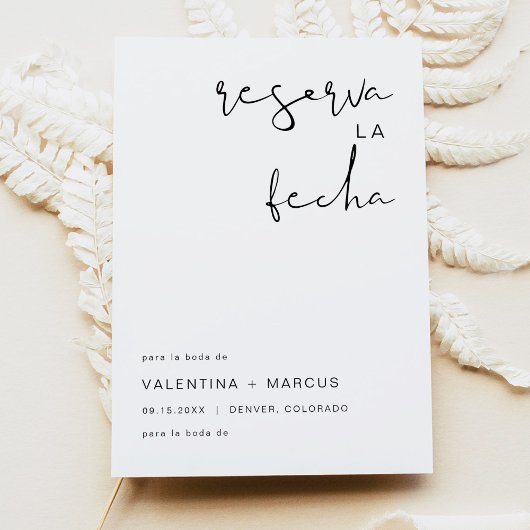 ADELLA Modern Minimalistisch Spaans Save the Date Kaart