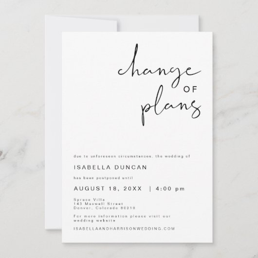 ADELLA Modern Minimalistisch Trouwen Veranderde Pl Kaart (Voorkant)