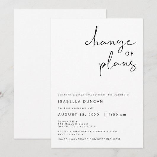 ADELLA Modern Minimalistische Trouwplannen Gewijzi Kaart (Voorkant / Achterkant)