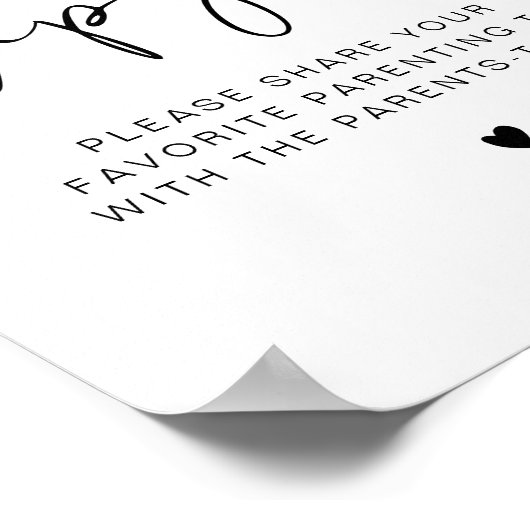 ADELLA Modern Ouderschap Tip Jar en Advice Sign Poster (Hoek)