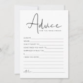 ADELLA Modern Pas getrouwd Advice en Wishes Game K Kaart (Voorkant)