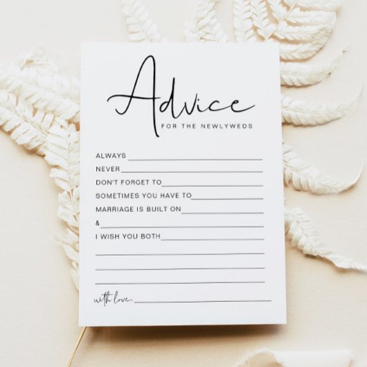 ADELLA Modern Pas getrouwd Advice en Wishes Game K Kaart