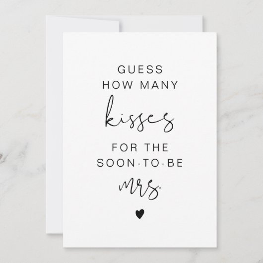 ADELLA Modern raad hoeveel Kisses Bridal-gebaren Kaart (Voorkant)