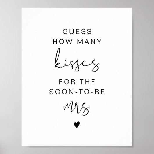 ADELLA Modern raad hoeveel Kisses Bridal-gebaren Poster (Voorkant)