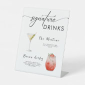 ADELLA Modern Wedding Signature Drinken Menu Reclamebord Met Voetstuk (Voorkant)