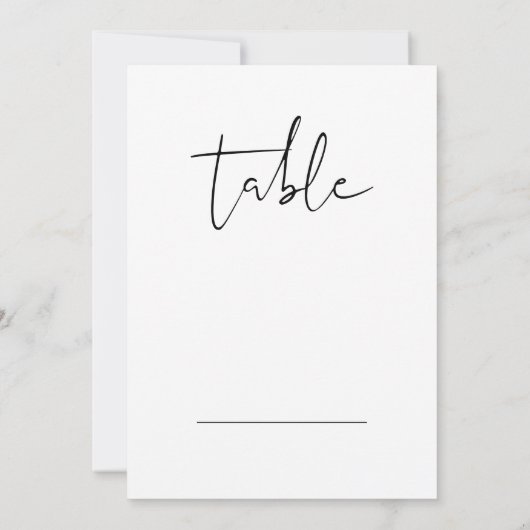 ADELLA Moderne minimale bruiloft leeg tabelnummer Kaart (Achterkant)