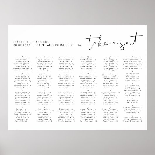 ADELLA Moderne minimalistische alfabetische zitpla Poster (Voorkant)