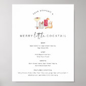 ADELLA Randig Minimalistisch Kerst Cocktails Menu  Poster (Voorkant)