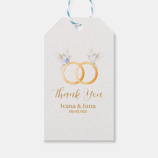 ADELLE Eenvoudige Dusk Blauw Paar Bruiloft Cadeaulabel (Voorkant)