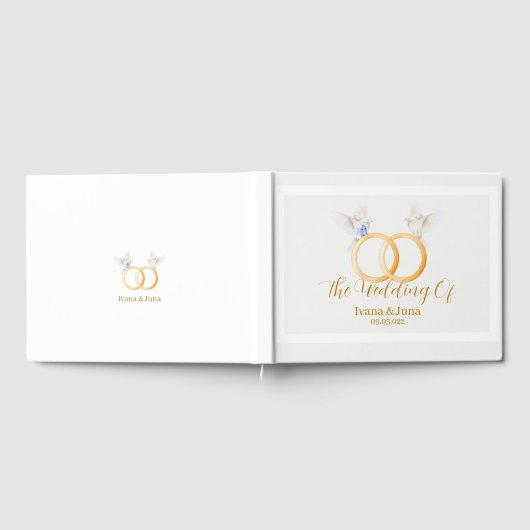 ADELLE Eenvoudige Dusk Blauw Paar Bruiloft Gastenboek (Volledig)