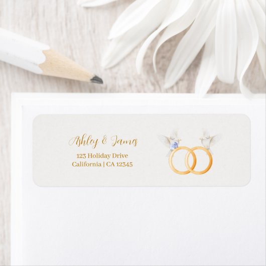 ADELLE Eenvoudige Dusk Blauw Paar Bruiloft Label (Insitu)