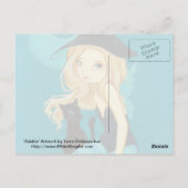 Adellia - Goth fairy witch black cat postcard Briefkaart (Achterkant)