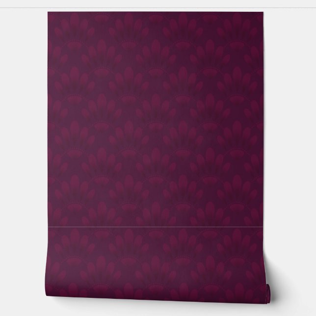 Adellijk burgundy in art-decostijl. behang (Afrollen)