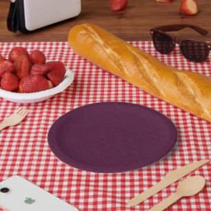 Adellijk burgundy in art-decostijl. papieren bordje