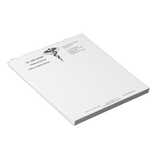 Adellijk Elegante Medische Klasse Zwart Witte Cadu Notitieblok (Schuin)