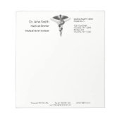 Adellijk Elegante Medische Klasse Zwart Witte Cadu Notitieblok (Voorkant)