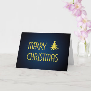 Adellijk prettig kerstfeest met gouden kerstboom kaart