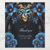 Adellijk steampunkhart wijn etiket (Enkel label)