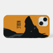 Adellijke Zwarte Dobermann iPhone 15 Case (Achterkant horizontaal)