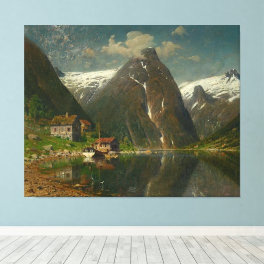 Adelsteen Normann Munken Gard i Esefjorden Canvas Afdruk (Insitu (Houten vloer))