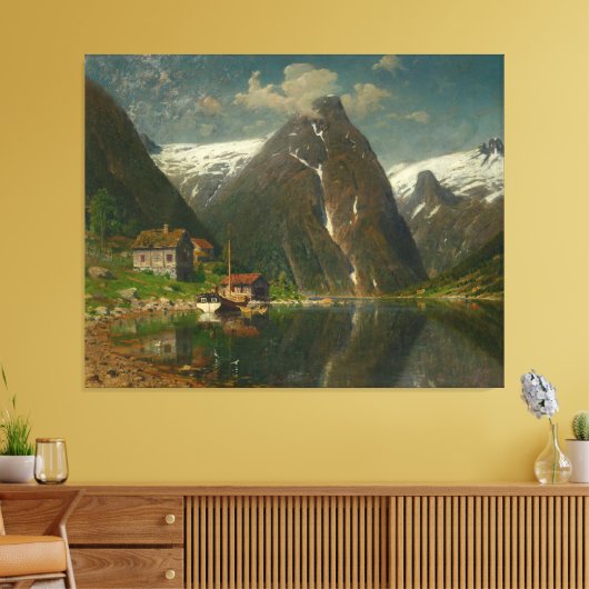 Adelsteen Normann Munken Gard i Esefjorden Canvas Afdruk (Insitu (Woonkamer))