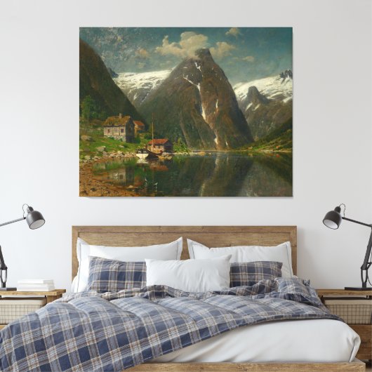 Adelsteen Normann Munken Gard i Esefjorden Canvas Afdruk (Insitu (Slaapkamer))