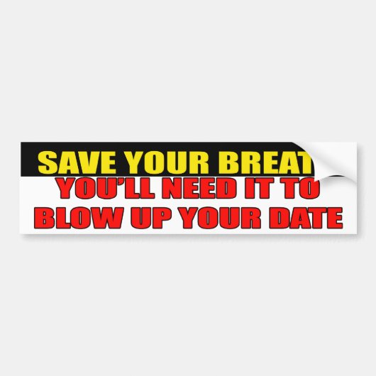 Adem Besparen Bumpersticker (Voorkant)
