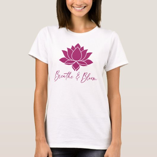 Adem & Bloei Lotus Ontwerp T-shirt (Voorkant)