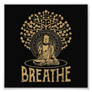 Adem Boeddha Idea Yoga en Meditatie Foto Afdruk