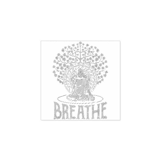 Adem Boeddha Idea Yoga en Meditatie Rubberstempel (Afrduk)