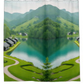 Adem de bergen in - Schilderachtig Douchegordijn (Voorkant)