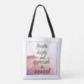 Adem diep en waardeer het moment tote bag (Achterkant)