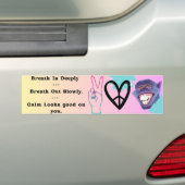 Adem diep kalm ziet er goed uit Vrede Ontwerp Bumpersticker (Op auto)