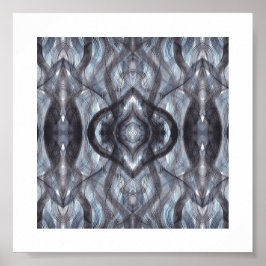 Adem donkerblauwe abstracte aquarel kunst poster