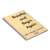 Adem en begin opnieuw Aangepaste zachte motivatie Notitieboek (Rechterzijde)