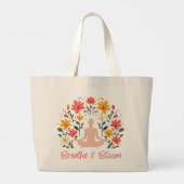 Adem en bloei meditatie Jumbo Canvas tas (Achterkant)